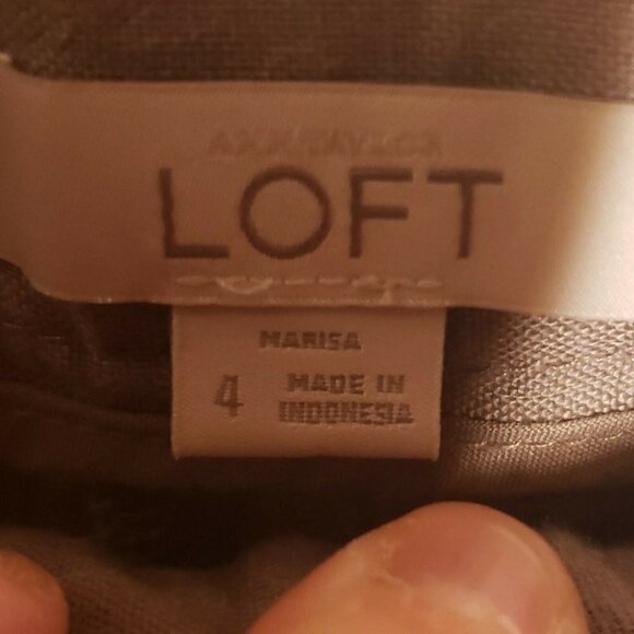 Loft Brown Linen Womens Pants 4 - Picture 6 of 7